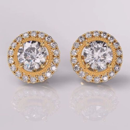 18Kt Gold Lab Grown Diamond Stud Earrings