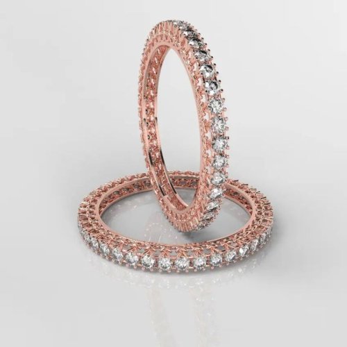 18kt Rose Gold Lab Grown Diamond Bangle Set