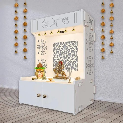 jali design white wooden temple