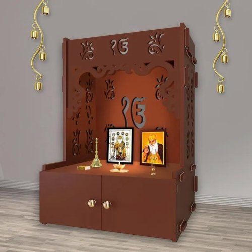 Sikh Symbol Brown Wooden Temple