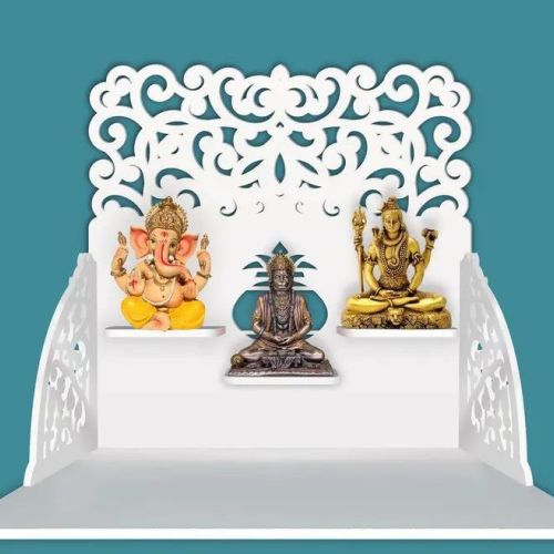 wall hanging white wooden temple