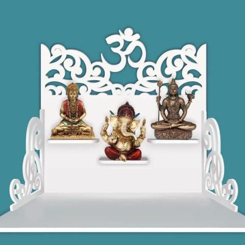 Wall Mounted Whtie Wooden Temple