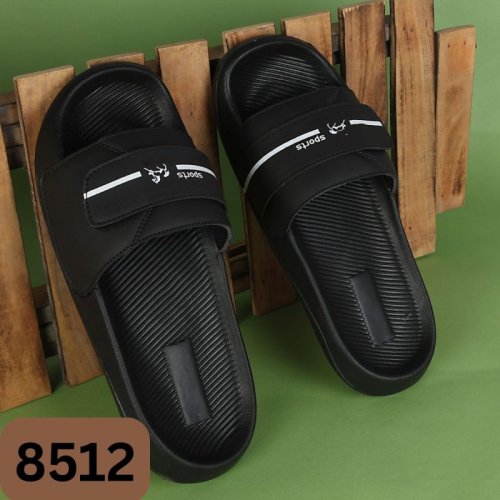 8512 Black Printed Men Slider