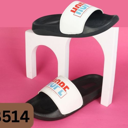 8514 Black Printed Men Slider