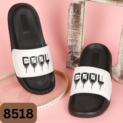 8518 Black Printed Men Slider