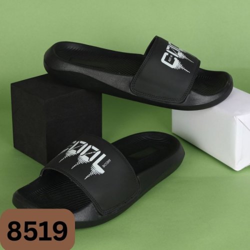8519 Black Printed Men Slider