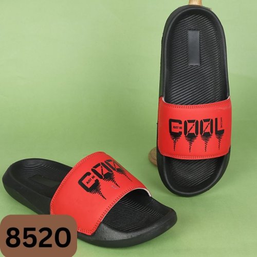 8520 Black Red Printed Men Slider