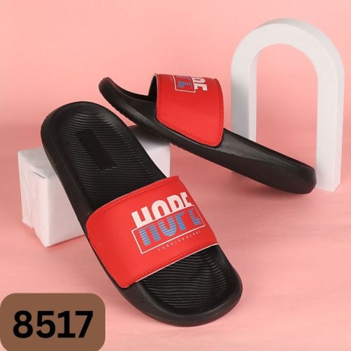 8517 Black Red Printed Men Slider