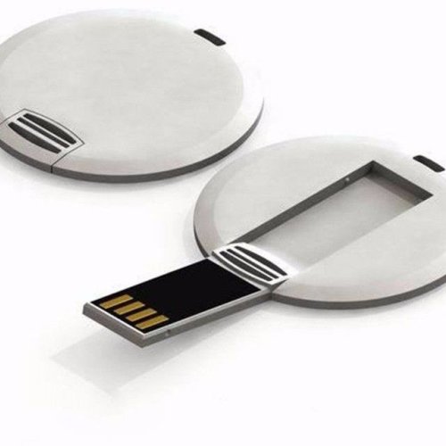 White Plastic Round Card Pen Drive