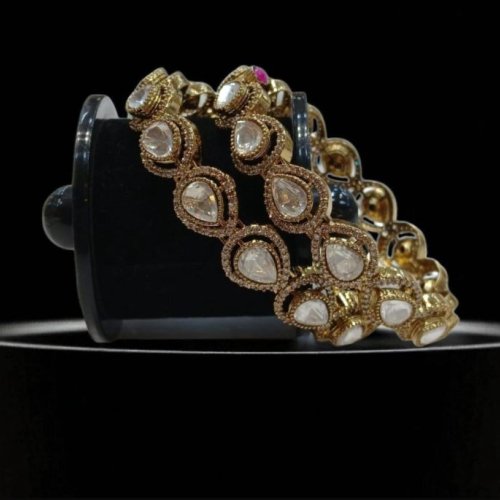 Kundan Drop with AD Bangles