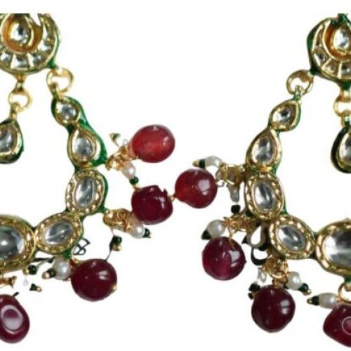 Ruby Drop Kundan Earrings