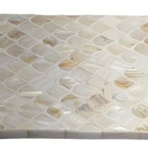 Elegant White Mother OF Pearl Resin Tiled Decorative Tray