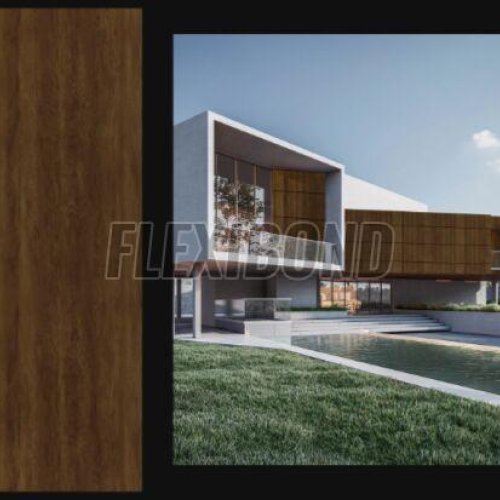 Illusion Teak Wood Finish Aluminum Composite Panel