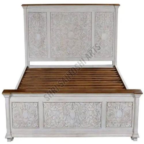 Hand Carved Mango Wood Bed