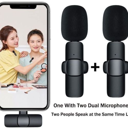 K9 Wireless Lavalier Dual Microphone Collar Mic