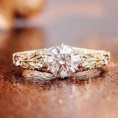 22K Yellow Gold Diamond Vintage Ring