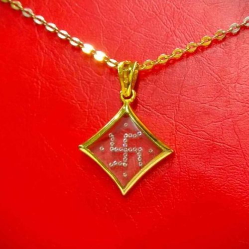 Gold Diamond Swastik Pendant