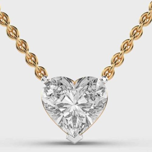 Heart Shape Diamond Solitaire Necklace