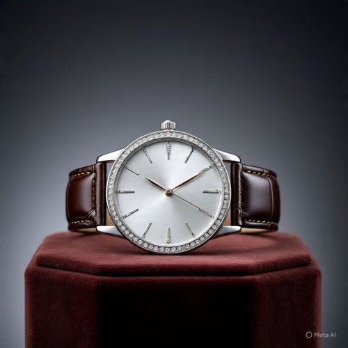 Ladies Leather Strap Diamond Watch