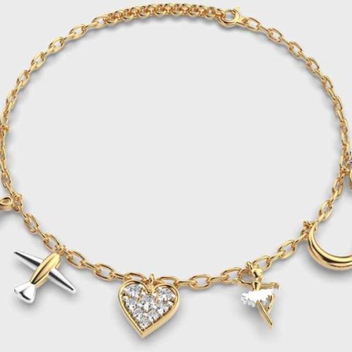 Personalised Gold Charm Bracelet