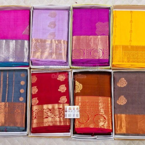 Multicolor Weaving Zari Border Soft Silk Sarees