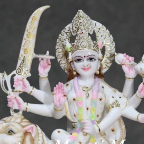 Marble Maa Durga Statue