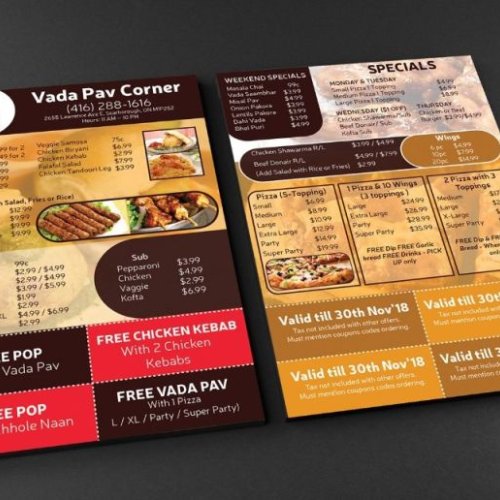 Bar and Beverage Menu Printing Service