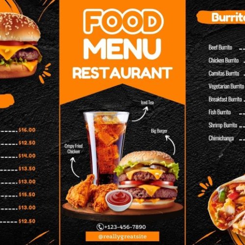 Compact Takeaway Menu Brochure