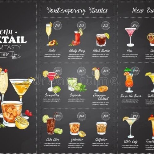 Glossy Cocktail Menu Card