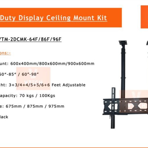 60 To 100 Inch TV Ceiling Mount Kit