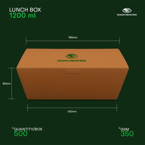 1200ml Brown Paper Disposable Lunch Box