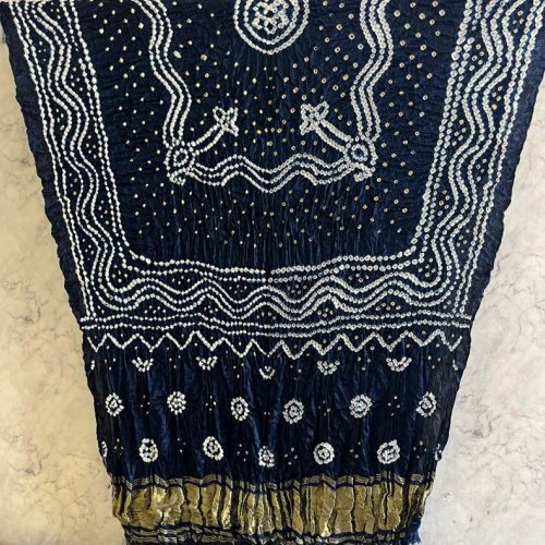 Navy Blue Modal Silk Chandrokhani Dupatta