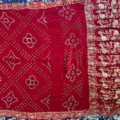 Redish Maroon Modal Silk Nakshi Pallu Bandej Saree