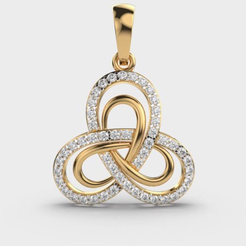 Round Cut Eternal Knot Lab Grown Diamond Pendant