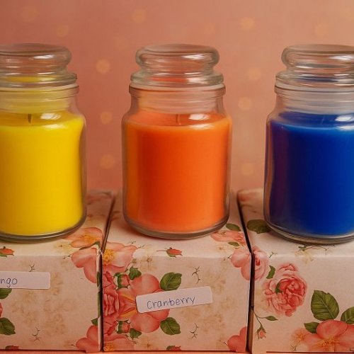 Multicolor Romantic Scented Glass Jar Candles