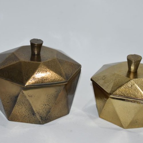 Faceted Geometric Jewelry Box Set OF 2 Pcs