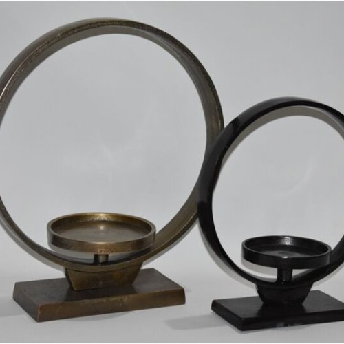 Modern Abstract Ring Candle Holder Set OF 2 Pcs