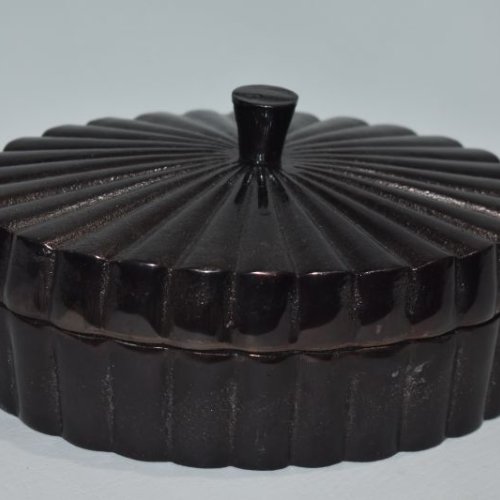 Ribbed Black Decorative Jewelry Box
