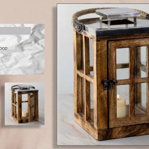 Rustic Wooden and Metal Lantern