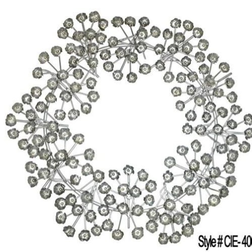 Silver Floral Cluster Wreath