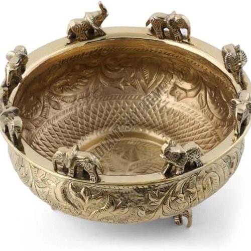 Elegant Brass Elephant Urli