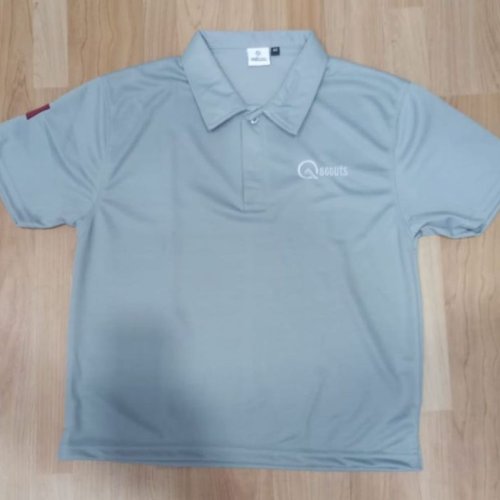 Poly Cotton Half Sleeve Grey School Uniform T Shirt