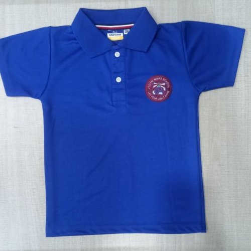 Poly Cotton Half Sleeve Royal Blue School Uniform T Shirt
