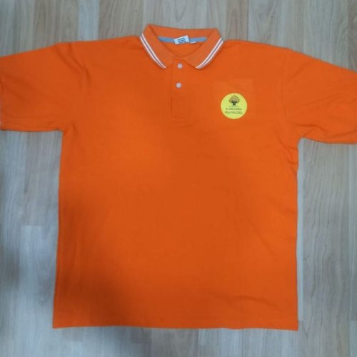 Poly Cotton Orange School Uniform T Shirt