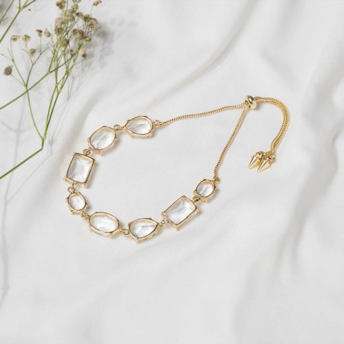 Crystal Brass Adjustable Necklace