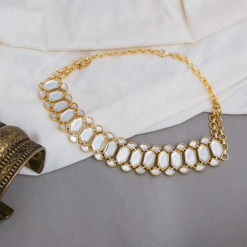 Mirror Stone Choker Necklace
