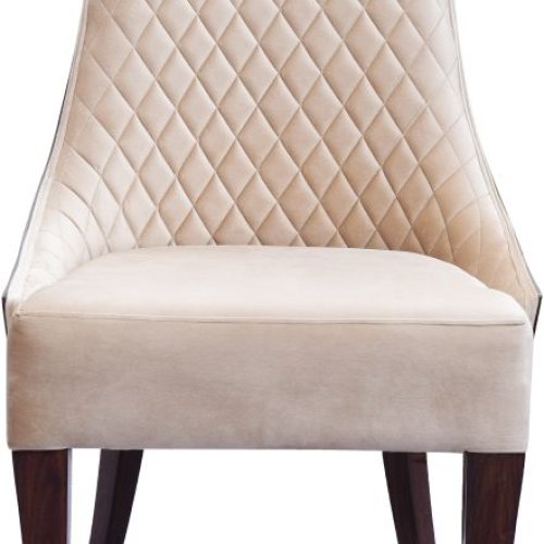 Creamy Metal Frame Padded Dining Chair