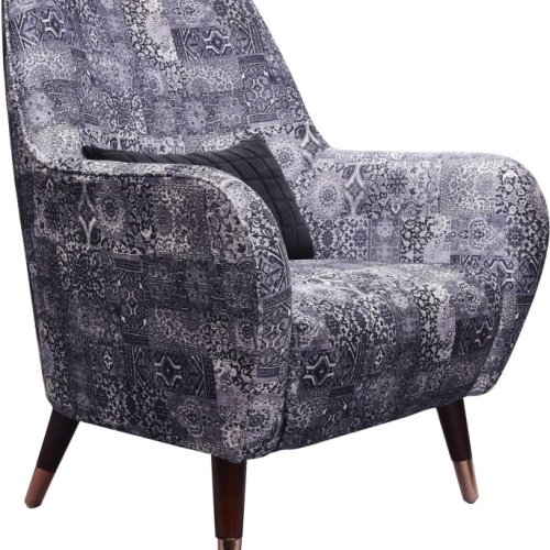 Grey Wooden Single Seater Sofa Chair