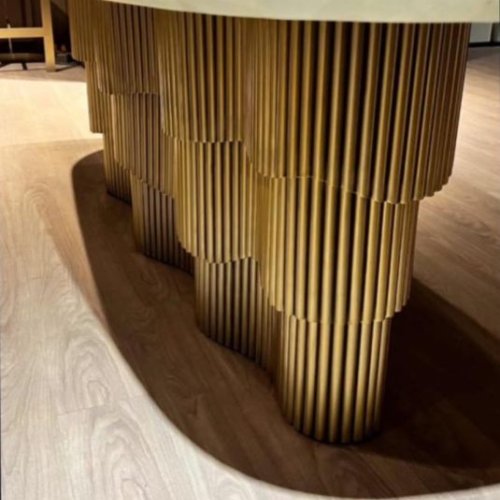 Stainless Steel Sculptural Dining Table