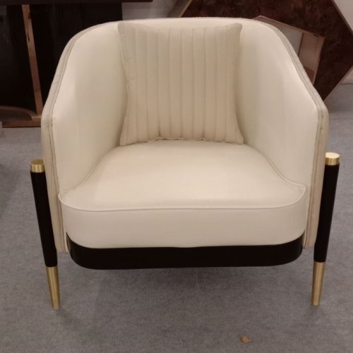 White Metal Frame Single Seater Sofa Chair